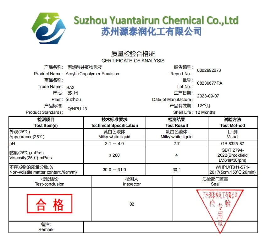 SA3/SF-1 Acrylates CopolymerIndustry China Wholesale  Suspending Agent Thickening Agent CAS 25212-88-8